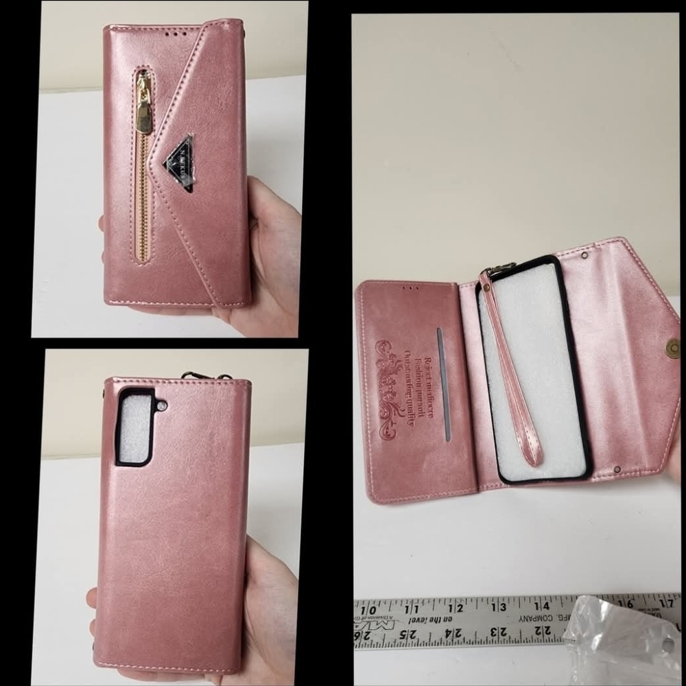 Galaxy S21 Pink Phone Wallet Case New